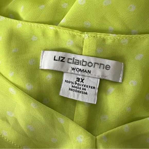 Liz Claiborne Woman Lime Green Sheer Top size 3X - Picture 6 of 6